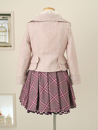 メゾピアノ　ピンクのツイードジャケットセレモニースーツ　120